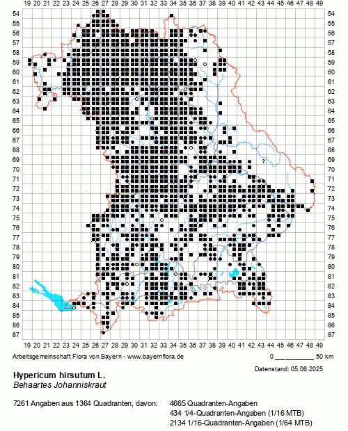 Die Verbreitungskarte zu Hypericum hirsutum L. wird geladen ...