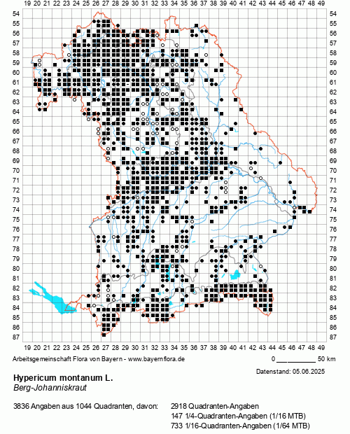 Die Verbreitungskarte zu Hypericum montanum L. wird geladen ...