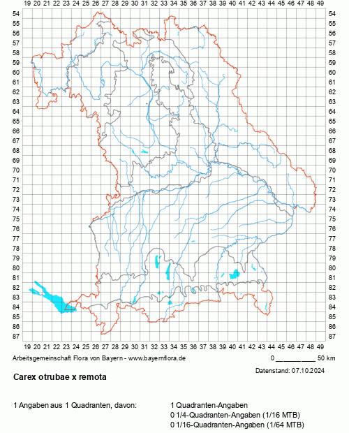 Die Verbreitungskarte zu Carex otrubae x remota wird geladen ...
