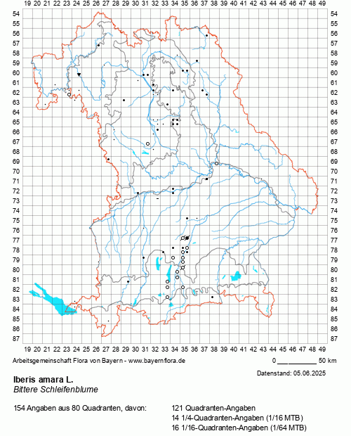 Die Verbreitungskarte zu Iberis amara L. wird geladen ...