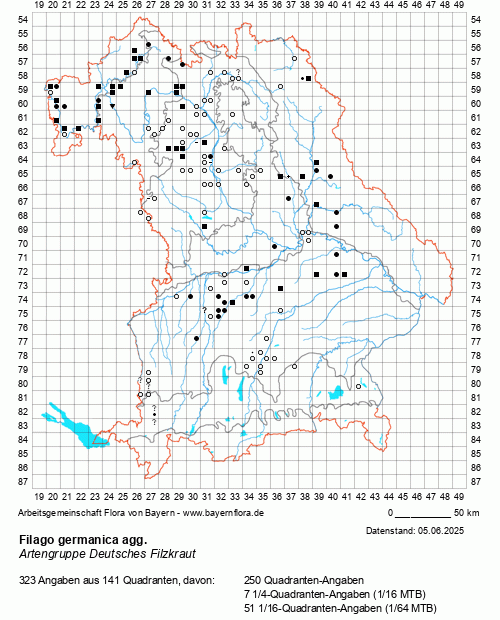 Die Verbreitungskarte zu Filago germanica agg. wird geladen ...