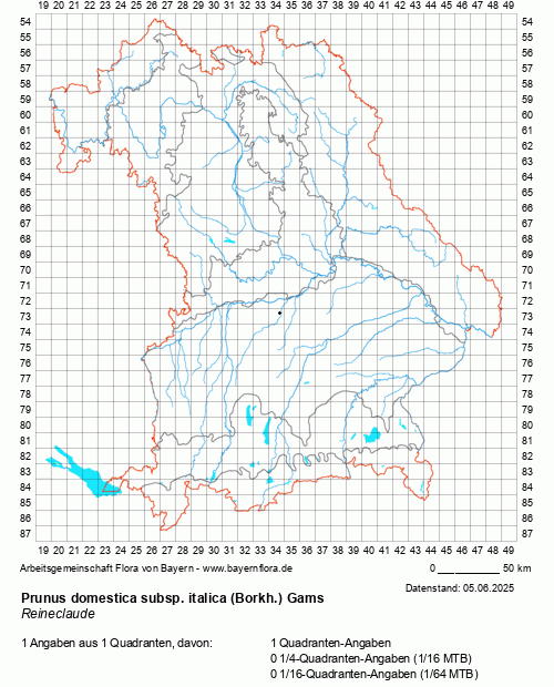 Die Verbreitungskarte zu Prunus domestica subsp. italica (Borkh.) Gams wird geladen ...