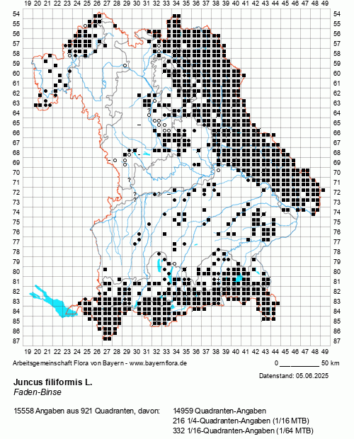 Die Verbreitungskarte zu Juncus filiformis L. wird geladen ...