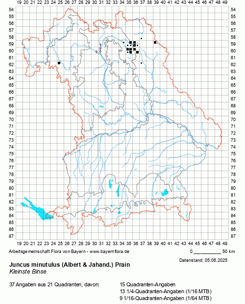 Die Verbreitungskarte zu Juncus minutulus (Albert & Jahand.) Prain wird geladen ...