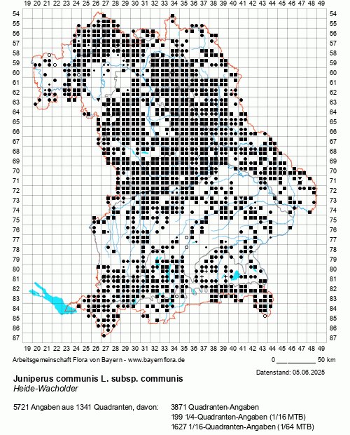 Die Verbreitungskarte zu Juniperus communis L. subsp. communis wird geladen ...