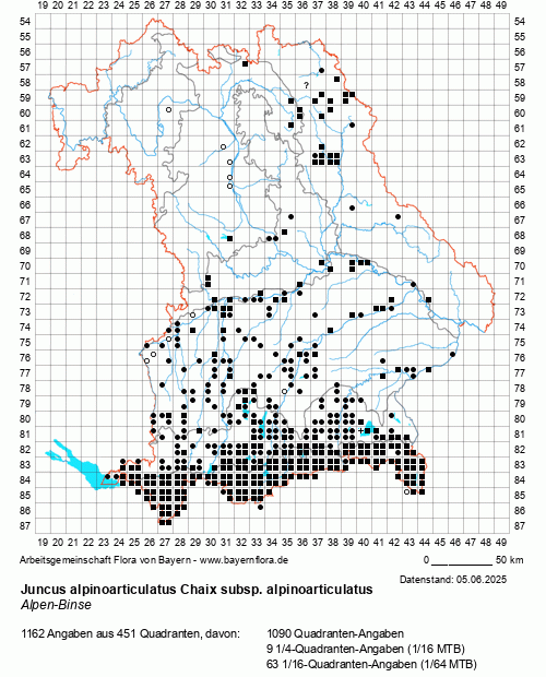 Die Verbreitungskarte zu Juncus alpinoarticulatus Chaix subsp. alpinoarticulatus wird geladen ...