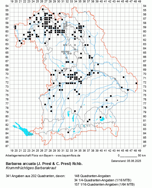 Die Verbreitungskarte zu Barbarea arcuata (J. Presl & C. Presl) Rchb. wird geladen ...