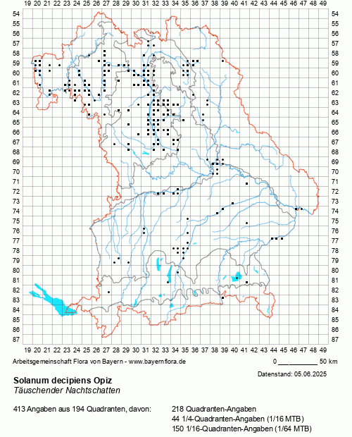 Die Verbreitungskarte zu Solanum decipiens Opiz wird geladen ...