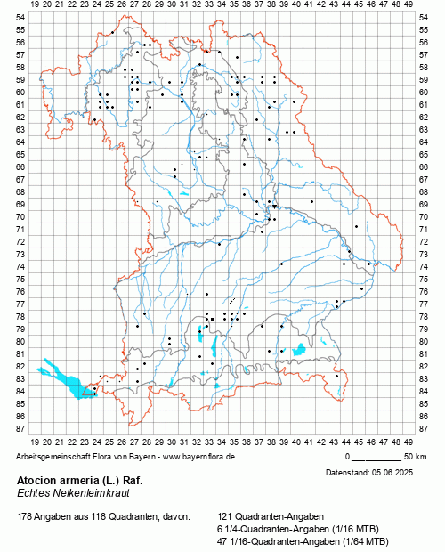 Die Verbreitungskarte zu Atocion armeria (L.) Raf. wird geladen ...