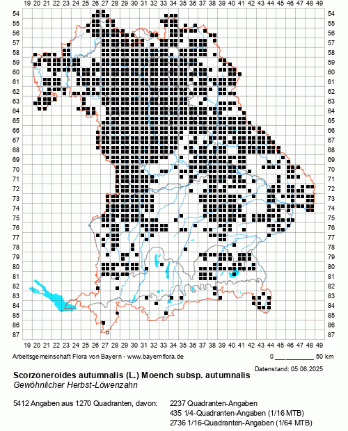 Die Verbreitungskarte zu Scorzoneroides autumnalis (L.) Moench subsp. autumnalis wird geladen ...