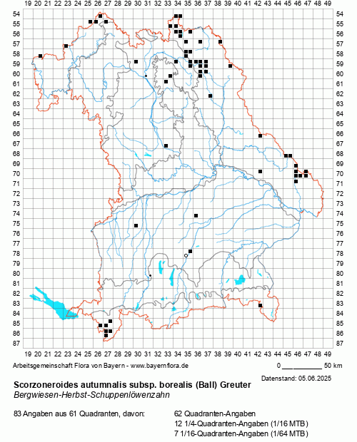 Die Verbreitungskarte zu Scorzoneroides autumnalis subsp. borealis (Ball) Greuter wird geladen ...