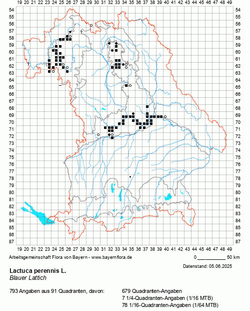 Die Verbreitungskarte zu Lactuca perennis L. wird geladen ...