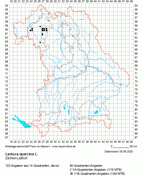 Die Verbreitungskarte zu Lactuca quercina L. wird geladen ...