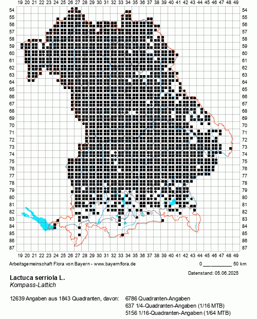 Die Verbreitungskarte zu Lactuca serriola L. wird geladen ...