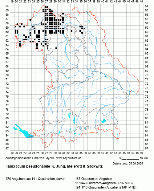 Die Verbreitungskarte zu Taraxacum pseudohabile K. Jung, Meierott & Sackwitz wird geladen ...