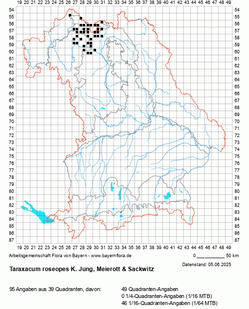 Die Verbreitungskarte zu Taraxacum roseopes K. Jung, Meierott & Sackwitz wird geladen ...