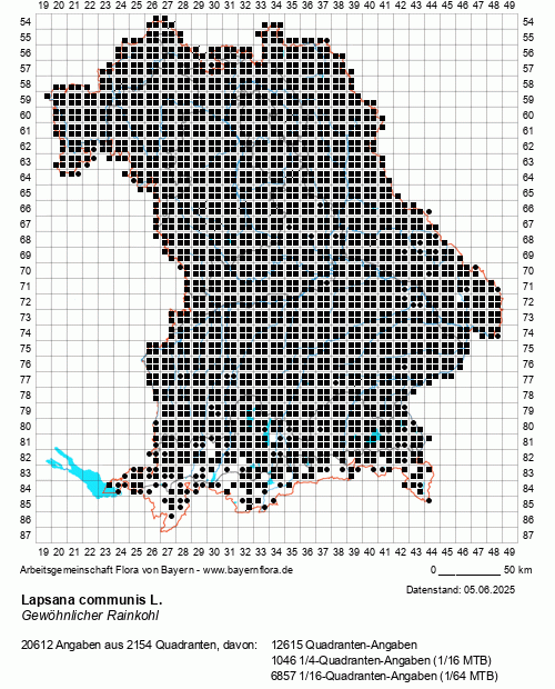 Die Verbreitungskarte zu Lapsana communis L. wird geladen ...