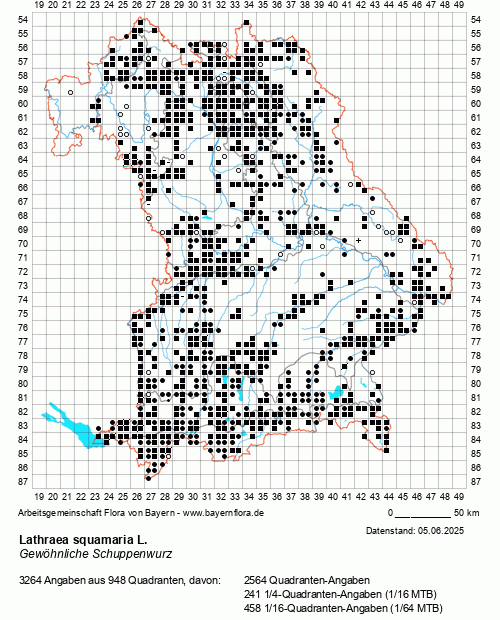 Die Verbreitungskarte zu Lathraea squamaria L. wird geladen ...