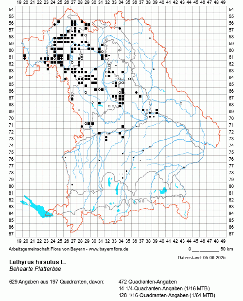 Die Verbreitungskarte zu Lathyrus hirsutus L. wird geladen ...