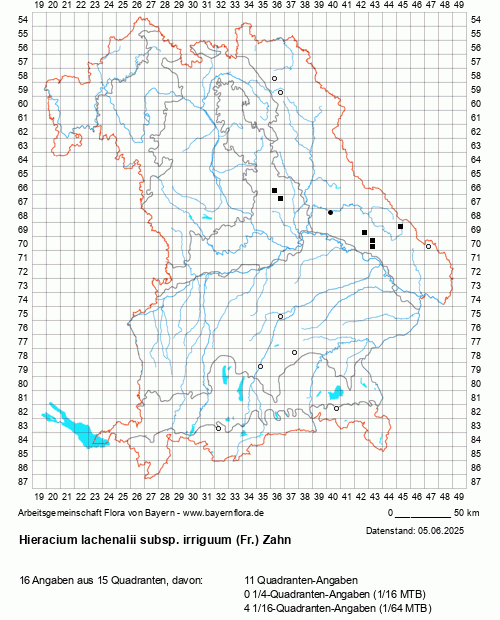 Die Verbreitungskarte zu Hieracium lachenalii subsp. irriguum (Fr.) Zahn wird geladen ...