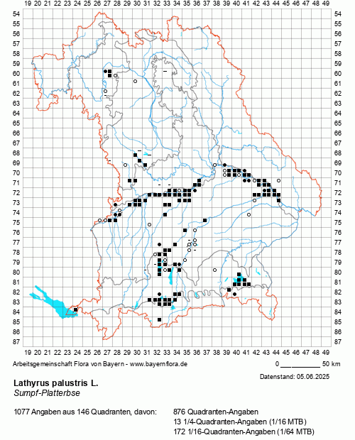 Die Verbreitungskarte zu Lathyrus palustris L. wird geladen ...