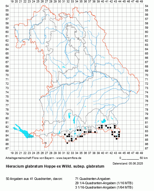 Die Verbreitungskarte zu Hieracium glabratum Hoppe ex Willd. subsp. glabratum wird geladen ...