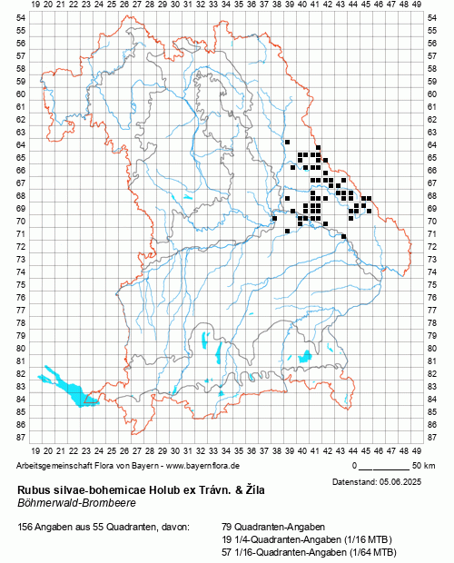 Die Verbreitungskarte zu Rubus silvae-bohemicae Holub ex Trávn. & Žíla wird geladen ...