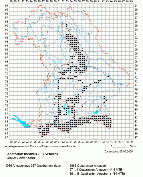 Die Verbreitungskarte zu Leontodon incanus (L.) Schrank wird geladen ...