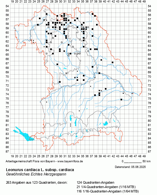 Die Verbreitungskarte zu Leonurus cardiaca L. subsp. cardiaca wird geladen ...