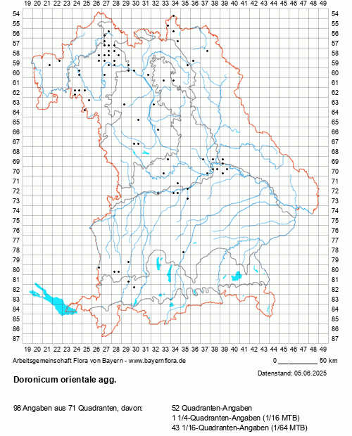 Die Verbreitungskarte zu Doronicum orientale agg. wird geladen ...