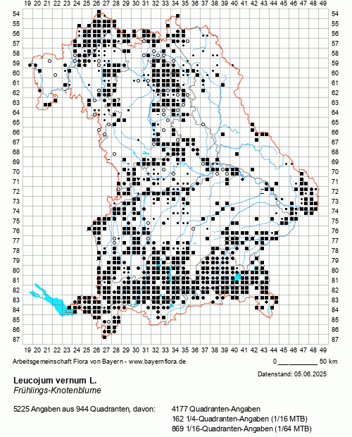 Die Verbreitungskarte zu Leucojum vernum L. wird geladen ...