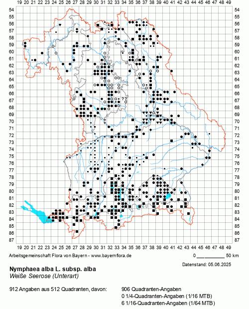 Die Verbreitungskarte zu Nymphaea alba L. subsp. alba wird geladen ...