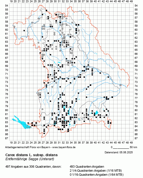 Die Verbreitungskarte zu Carex distans L. subsp. distans wird geladen ...