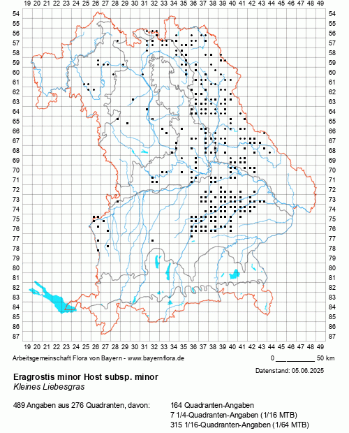 Die Verbreitungskarte zu Eragrostis minor Host subsp. minor wird geladen ...