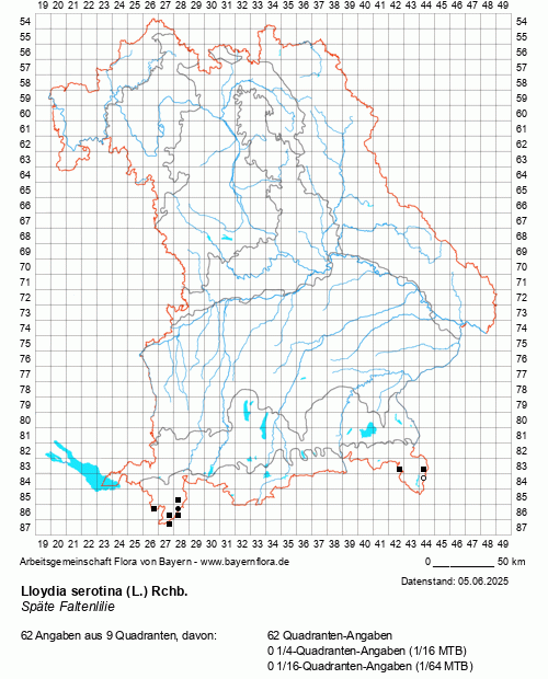 Die Verbreitungskarte zu Lloydia serotina (L.) Rchb. wird geladen ...