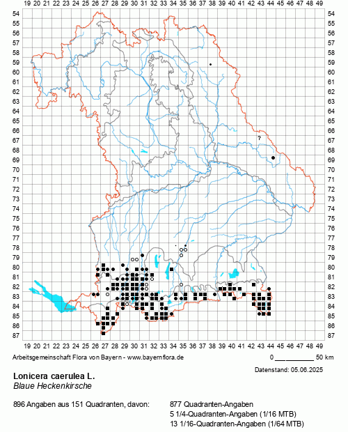 Die Verbreitungskarte zu Lonicera caerulea L. wird geladen ...
