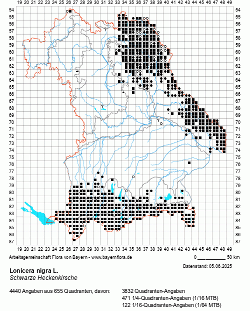 Die Verbreitungskarte zu Lonicera nigra L. wird geladen ...