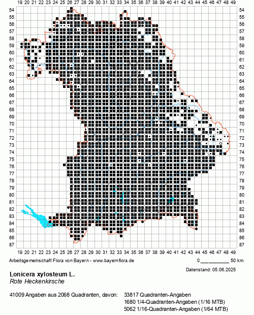 Die Verbreitungskarte zu Lonicera xylosteum L. wird geladen ...