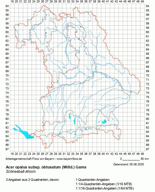 Die Verbreitungskarte zu Acer opalus subsp. obtusatum (Willd.) Gams wird geladen ...