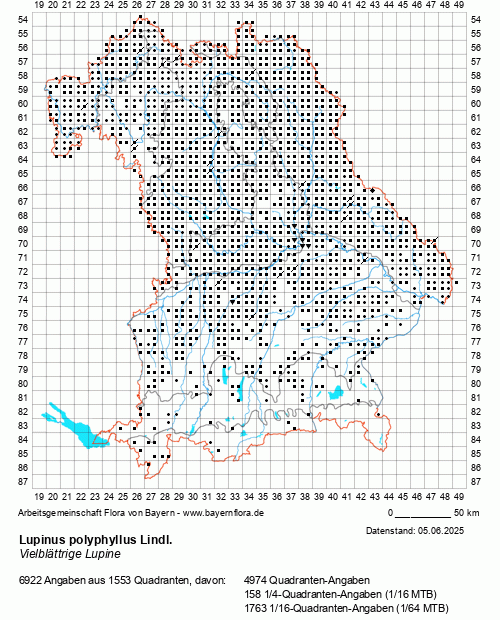 Die Verbreitungskarte zu Lupinus polyphyllus Lindl. wird geladen ...