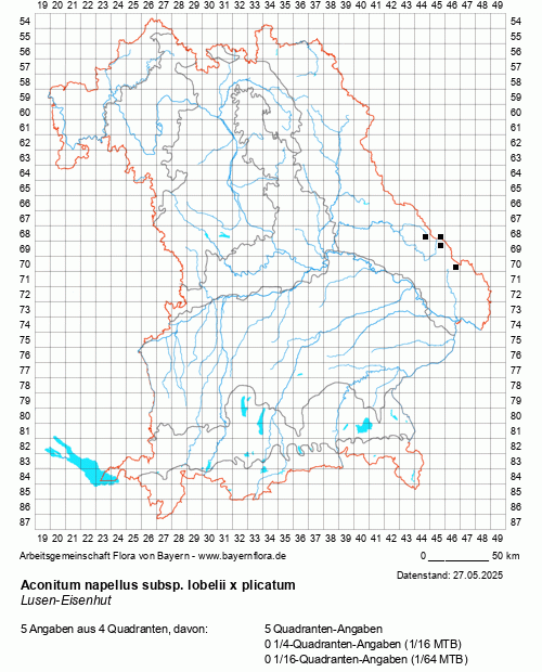 Die Verbreitungskarte zu Aconitum napellus subsp. lobelii x plicatum wird geladen ...