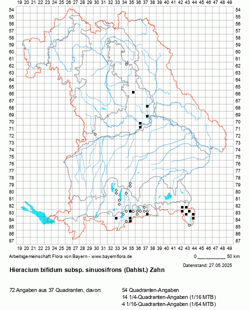 Die Verbreitungskarte zu Hieracium bifidum subsp. sinuosifrons (Dahlst.) Zahn wird geladen ...