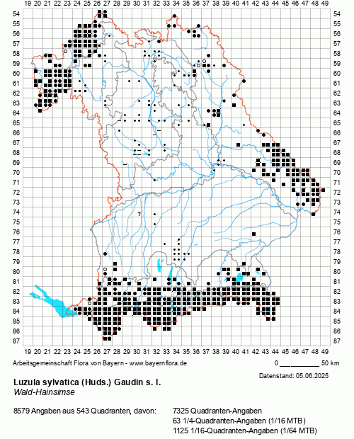 Die Verbreitungskarte zu Luzula sylvatica (Huds.) Gaudin s. l. wird geladen ...