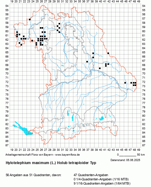 Die Verbreitungskarte zu Hylotelephium maximum (L.) Holub tetraploider Typ wird geladen ...