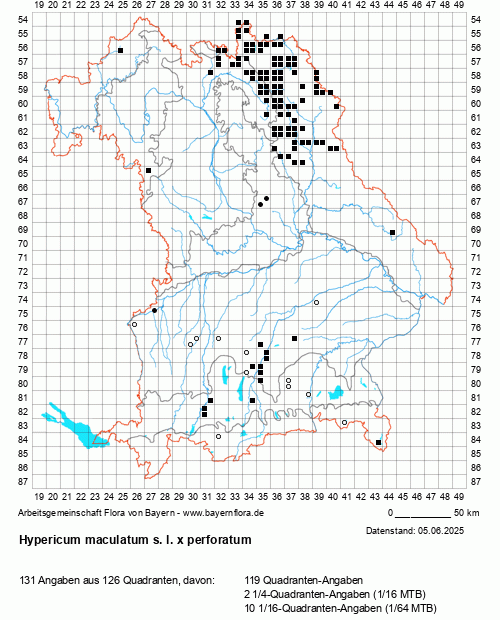 Die Verbreitungskarte zu Hypericum maculatum s. l. x perforatum wird geladen ...