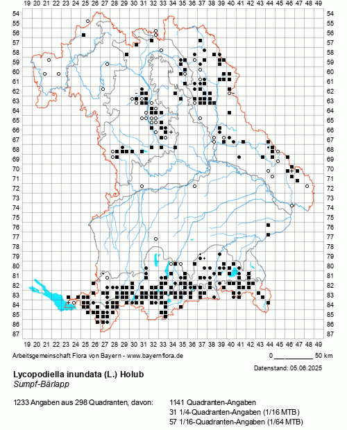 Die Verbreitungskarte zu Lycopodiella inundata (L.) Holub wird geladen ...