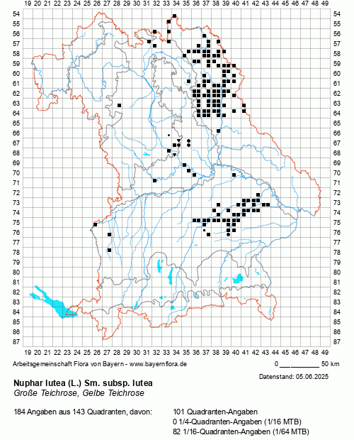 Die Verbreitungskarte zu Nuphar lutea (L.) Sm. subsp. lutea wird geladen ...