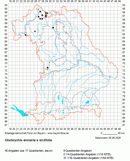 Die Verbreitungskarte zu Onobrychis arenaria x viciifolia wird geladen ...