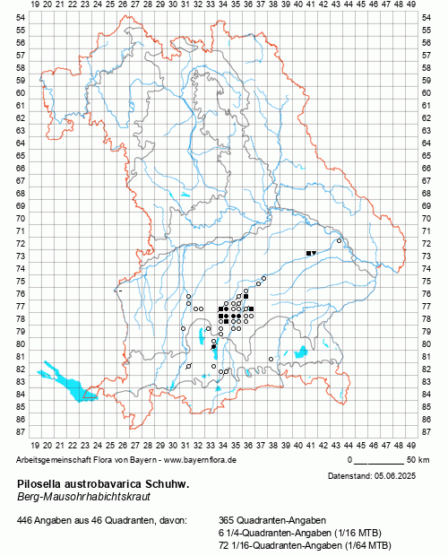 Die Verbreitungskarte zu Pilosella austrobavarica Schuhw. wird geladen ...