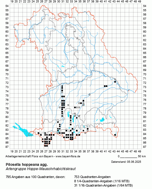 Die Verbreitungskarte zu Pilosella hoppeana agg. wird geladen ...